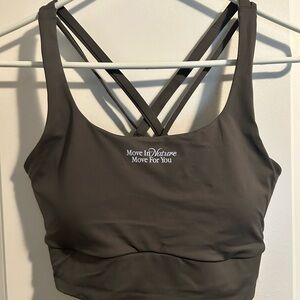 lululemon athletica longline evolve size large olive Sports Bra